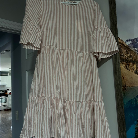 PINK/WHITE STRIPED- SMALL MATERNITY DRESS- RIPE MATERNITY- BRAND NEW W TAGS - Picture 4 of 6